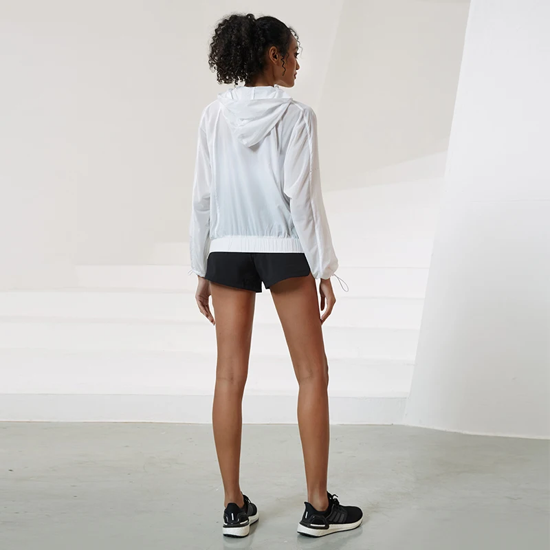 Sun Protection Outdoor Sports Hoodies High Quality Womens Running Jacket Zipper Cycling Training Long Sleeve Translucent Coat