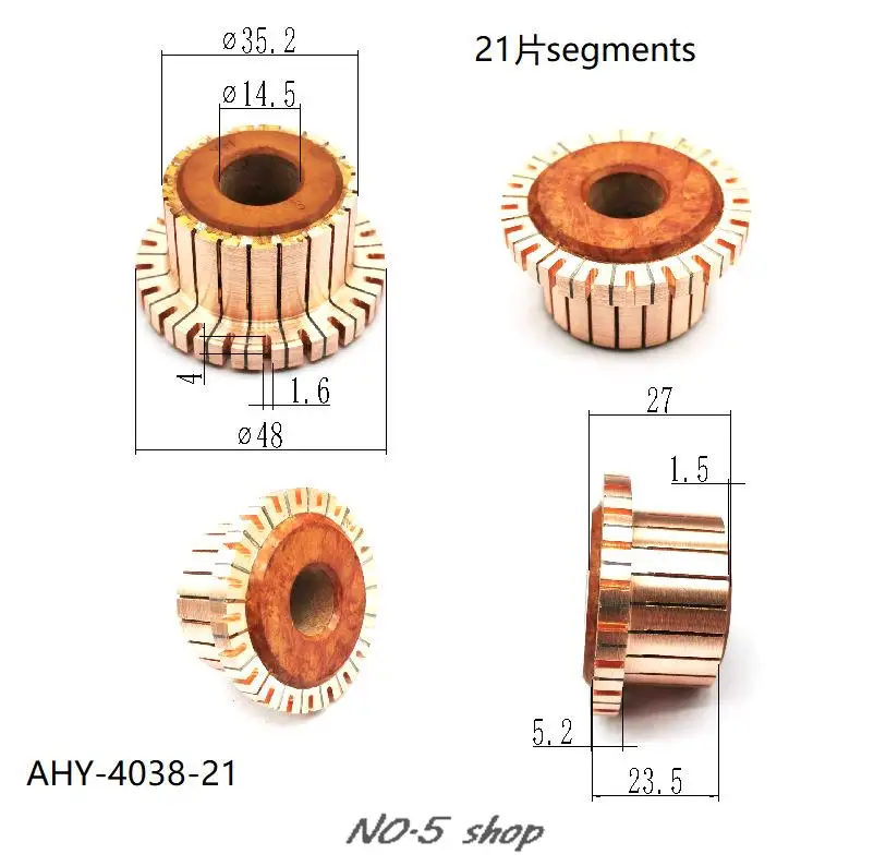 

5 шт., медные стержни 35,2x14,5x23,5 (27)x21P, коллектор электродвигателя