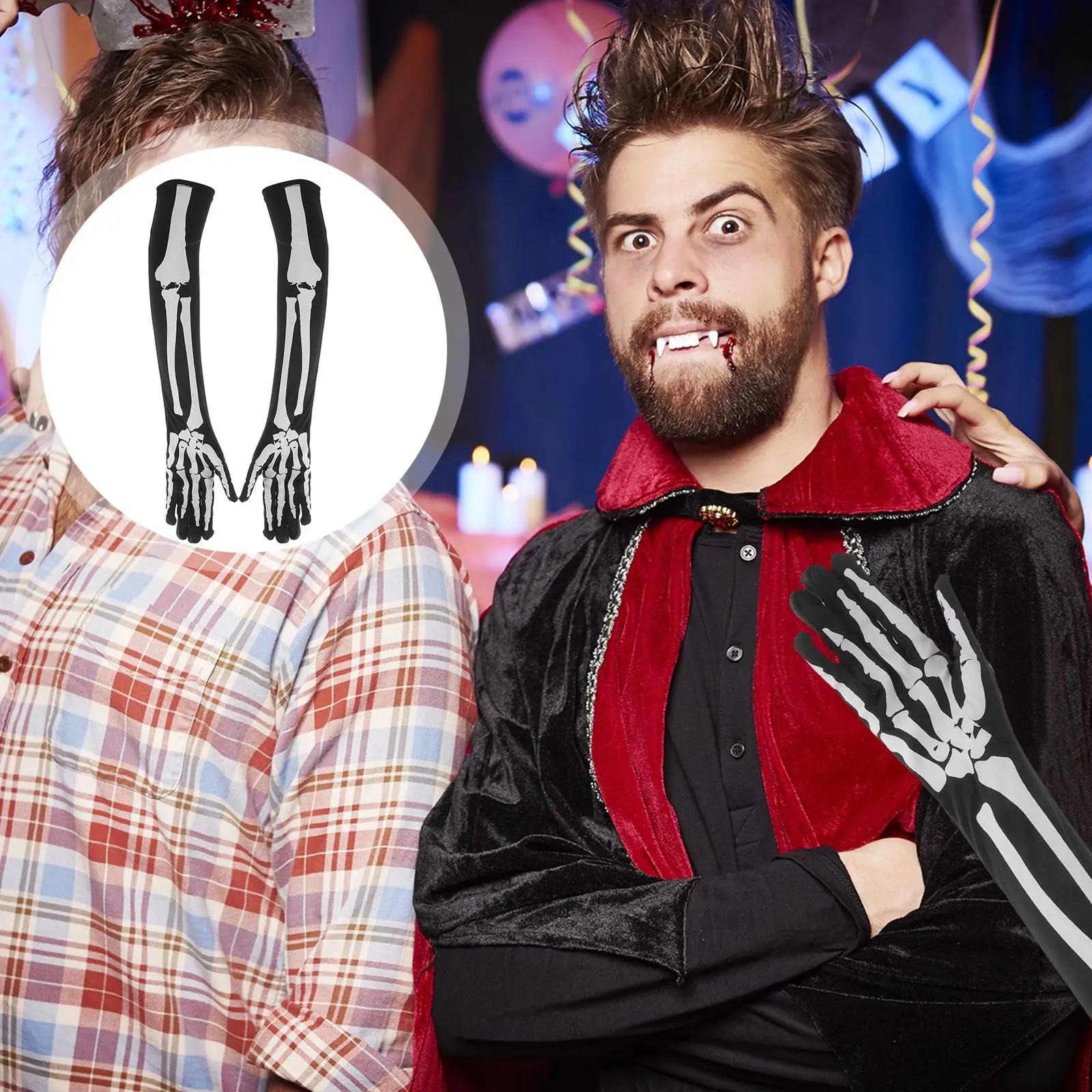 1 пара перчаток на Хэллоуин длинные перчатки с длинными рукавами и пальцами