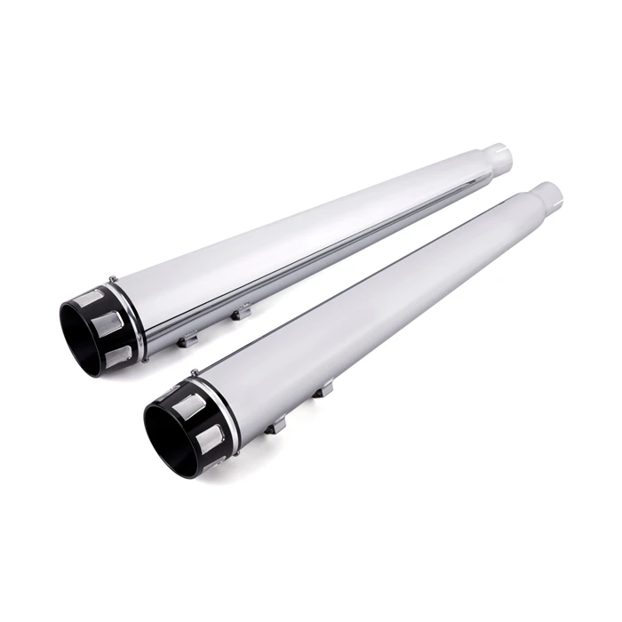 2x45 мм 4 &quotмотоциклетный хромированный выхлопной глушитель без шнуровки с черной