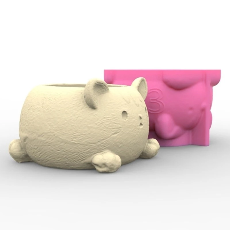 Сочные цветочные горшки силиконовая форма 3D ваза для кошек держатель ручек ящик