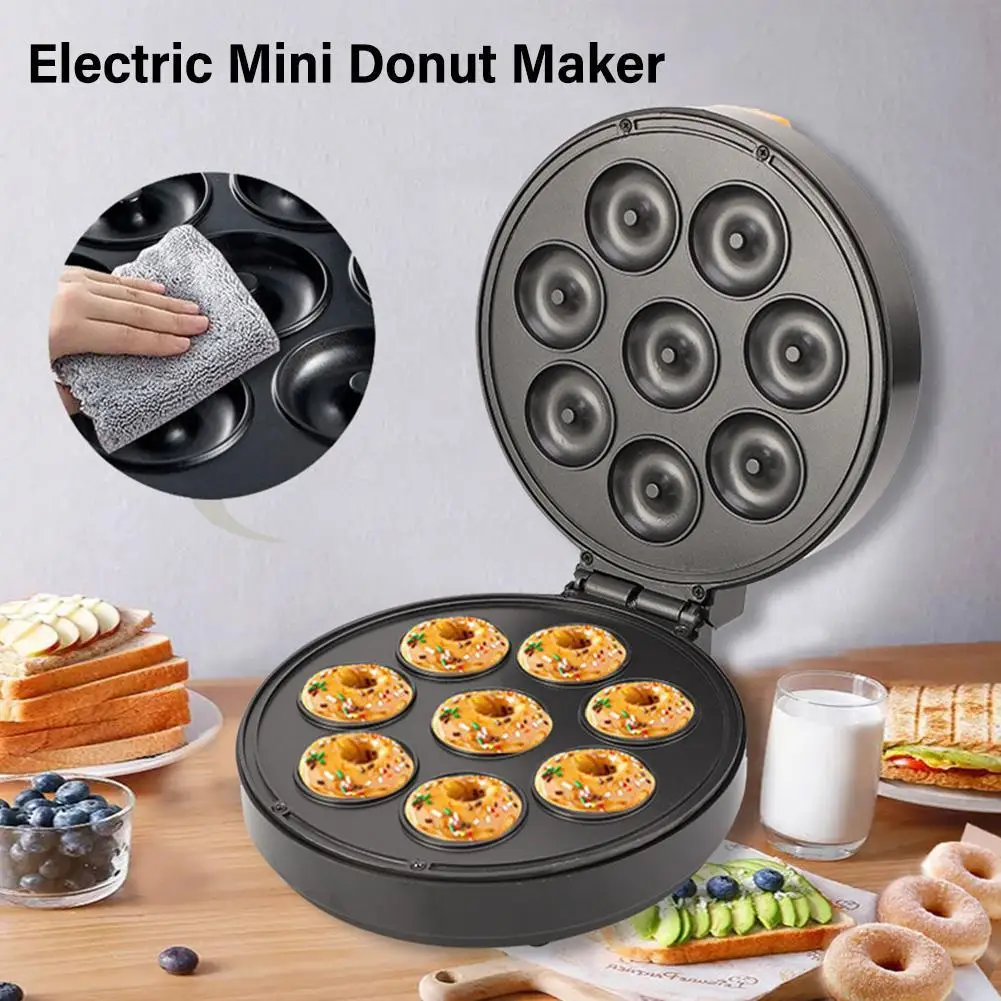 

Электрическая мини-машина для пончиков, 1400 Вт, с антипригарным покрытием, вилка EU/US, закуски для завтрака, десерты, кухонное приспособление д...