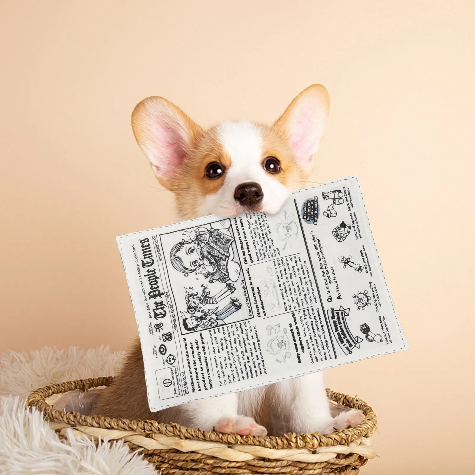 

Bite-resistant Newspaper Dog Toys Funny Squeaky Sounder Sounding Paper Small Medium Chew Dog Toys Easy Clean Puppy