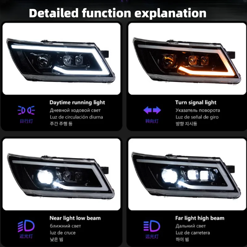 Автомобильные фары для Dodge Coolway модернизированные в сборе 2009-2015 светодиодные