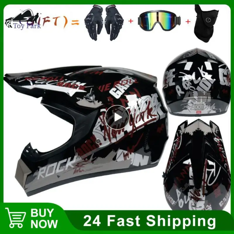 

Off-road Helmet Lightweight Mountain Full Face Helmet With Goggles Gloves Mask Detachable Brim Motorcycle Sports Helmets Gear