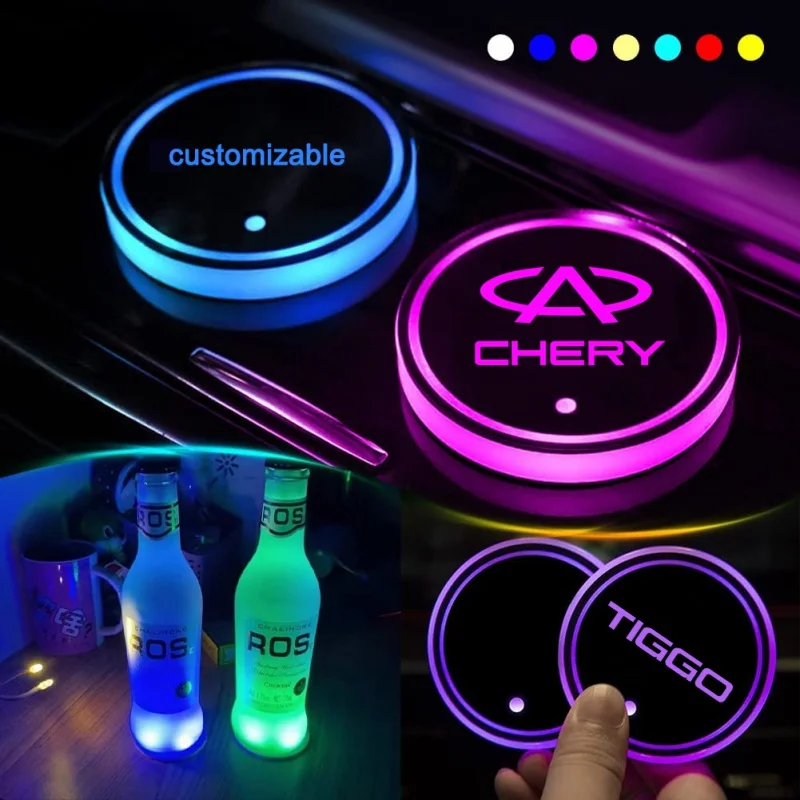 

Car Led Lights For Chery Series Tiggo 2 3 4 5 7 8 Pro Aar Interiors Accessories Cup Holder Ambient Lamp 2pcs Decorative Items