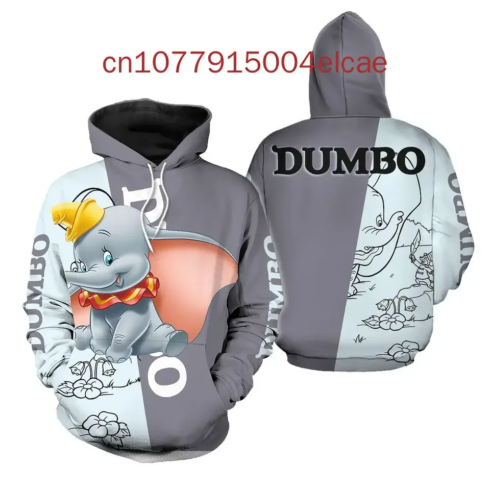 2024 New Disney Dumbo 3D Hoodie Printed Casual Street Harajuku Y2K Men's and Women's Hoods