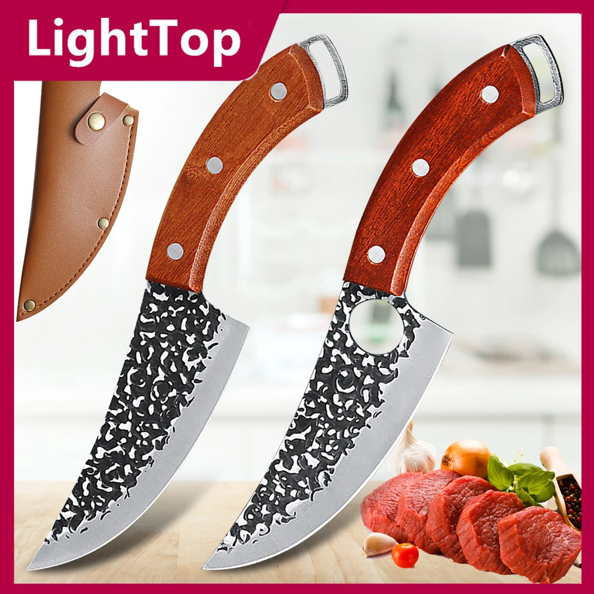 

5.5" Kitchen Knife Professional Boning Knife Handmade Forged Stainless Steel Outdoor Hunting Cleaver Cooking Knife Chef Knife