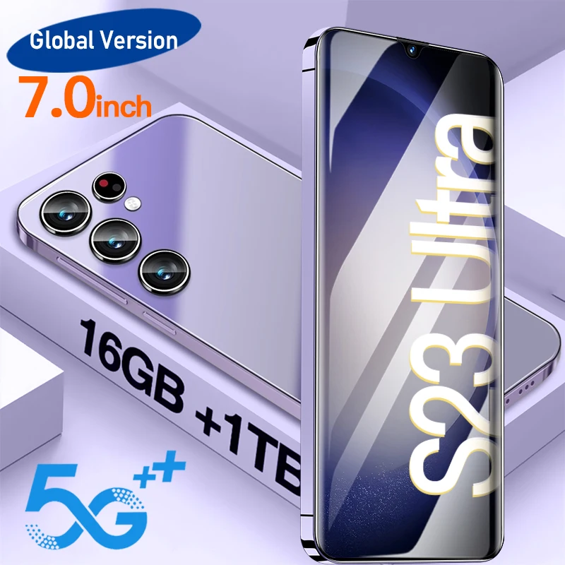 

New S23 Ultra Pro Smartphone Original Android Dual Sim 6800mAh 7.0 HD Screen Cell Phone Unlock Global Version 5G Mobile Phones