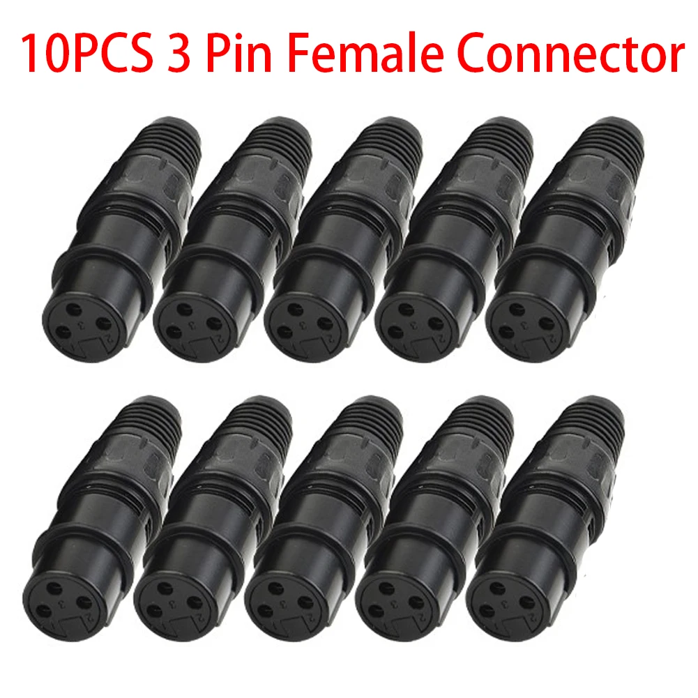 

10 Pairs Female Connectors XLR DMX 3 Pin Audio Microphone Cable Connectors 10pcs Male Female MIC Snake Plug Cable Adapters