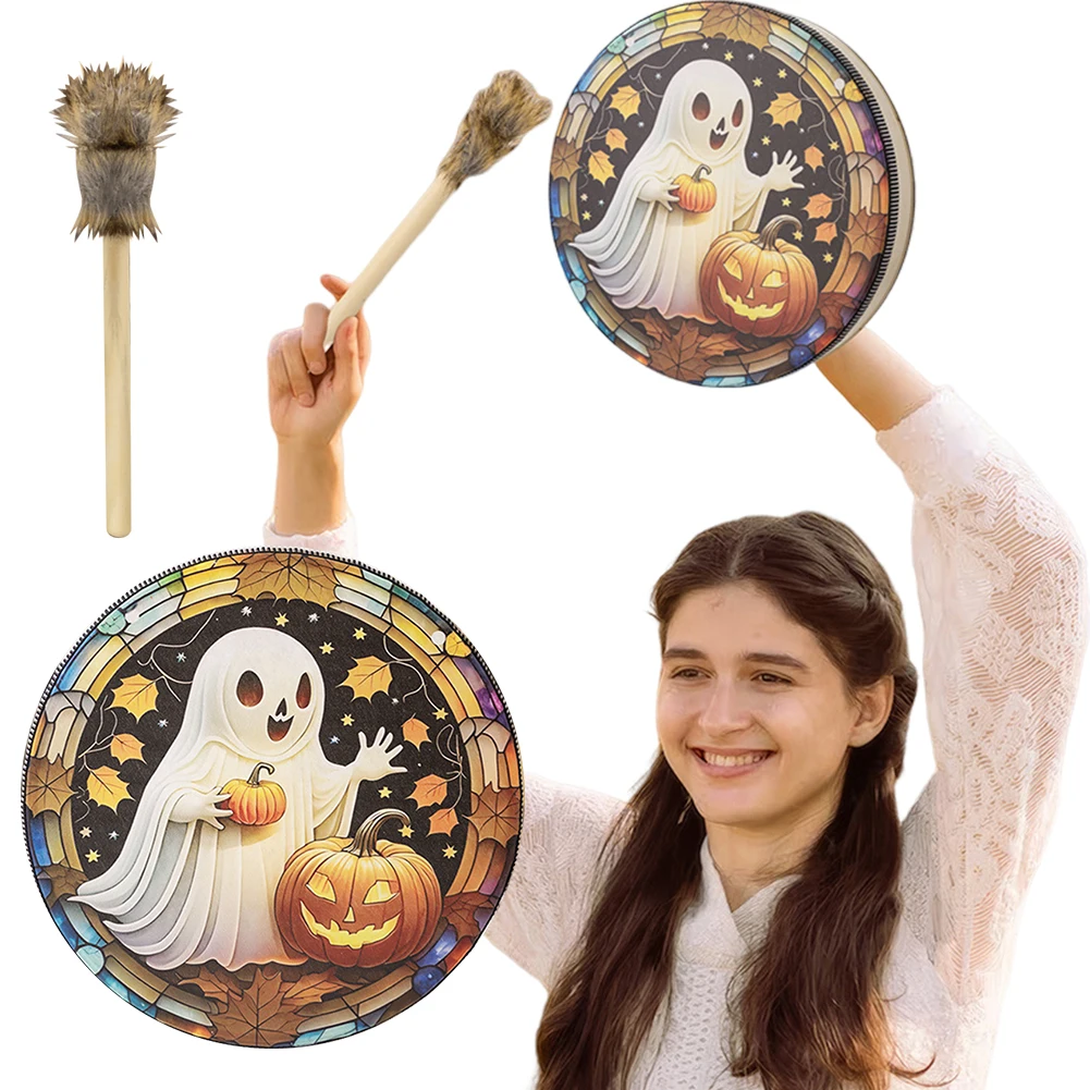 Барабан для Хэллоуина ручной барабан с барабаном и палочкой инструмент