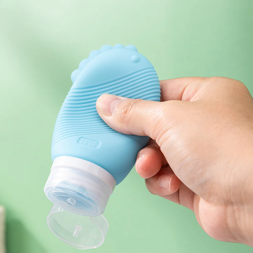 ź 60/90 ml silikonowa butelka podróżna dzielona wielokrotnego napełniania z pędzelkiem balsam do wyciskania tubki pusty pojemnik na próbki