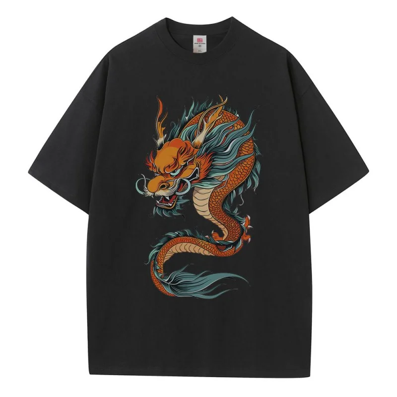 Футболка с принтом китайского дракона