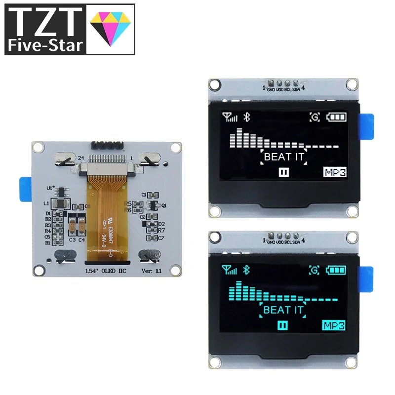 4-контактный OLED-модуль 1 54 дюйма белый синий SPI IIC I2C интерфейс SPD0301 драйвер 128x6 4