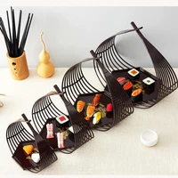 japanese sushi container basket dinner plate platos hexagonal tray sushi plates dish decorate hand baskets assiette tableware