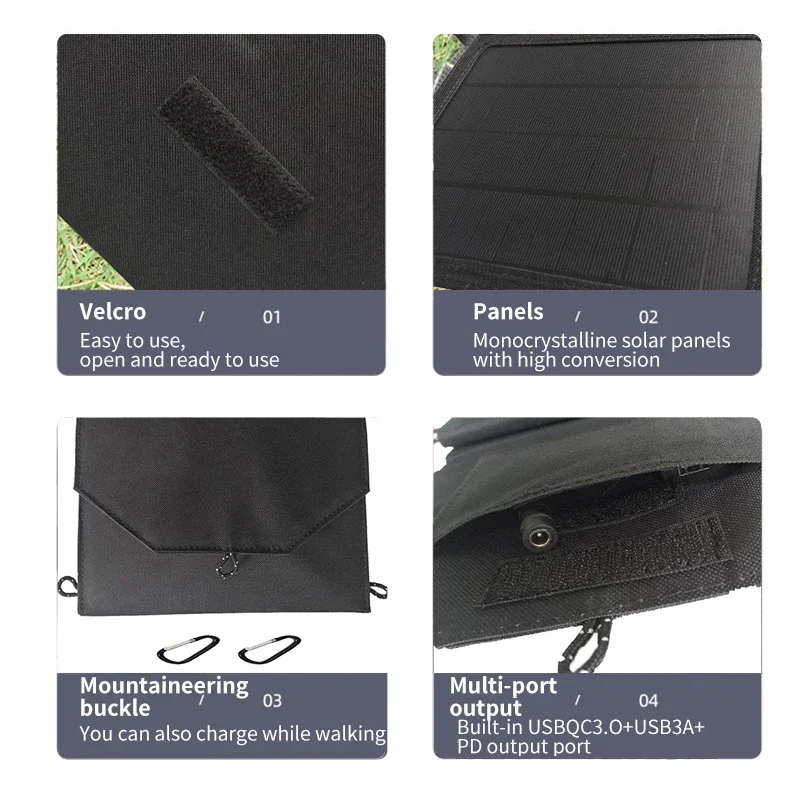 Складная сумка на солнечной батарее 24 Вт 18 в