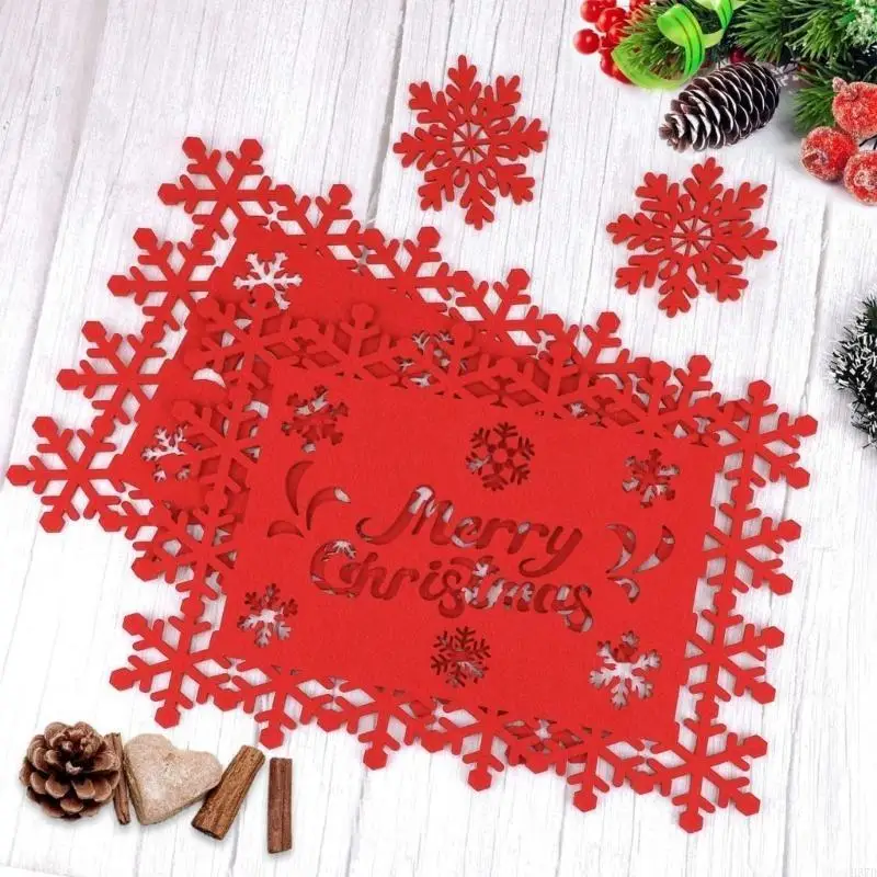 Фото H37d 12pcs Festival Weel Stable Mats Теплостойкие для рождественской ужины №2