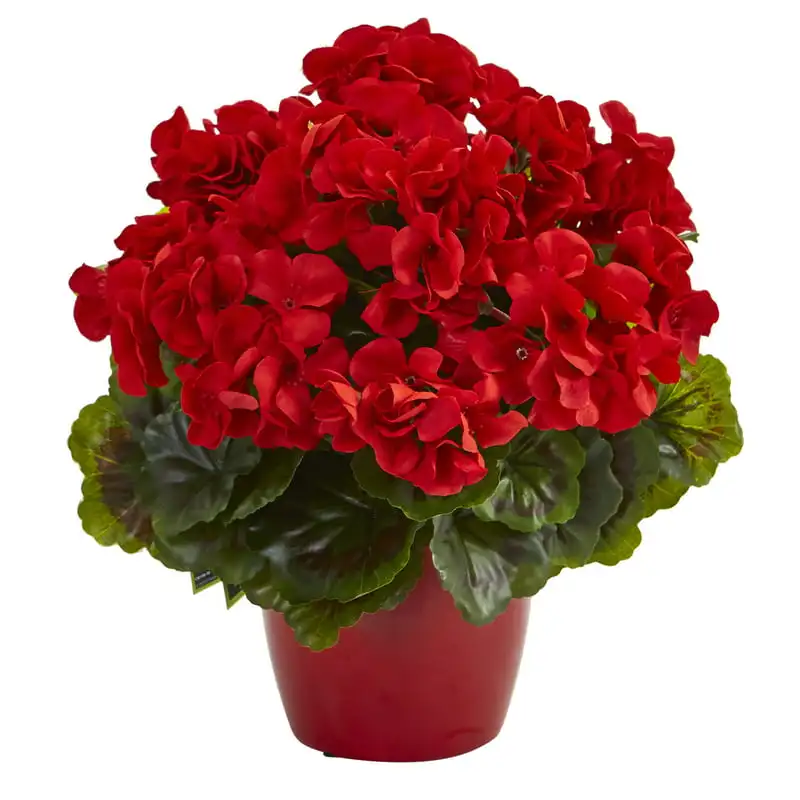 

Geranium Artificial Plant in Ceramic Vase UV Resistant (Indoor/Outdoor) (Set of 2)