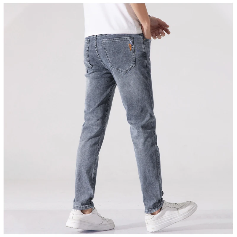 2023 Spring Summer New Men's Stretch Slim Jeans Cotton Casual Simple Trousers Fashion Denim Pants Streetwear Pants Man Classics