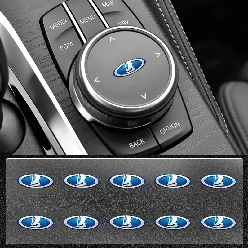 

10PCS UV Car Window Switch Knob Sticker Auto Decal For LADA Priora Sedan Sport Kalina Granta Vesta Niva Largus Vaz Samara 2110