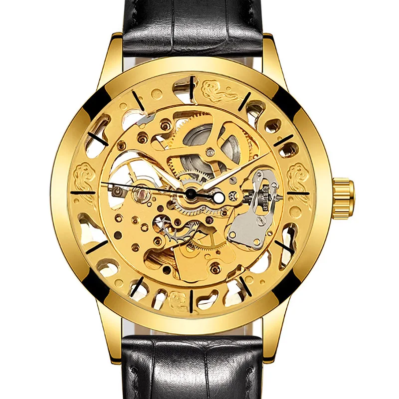 Gucamel Casual Fashion Watch Belt Hollow Automatic Mechanical Men's Watch-Border Hot Sale |