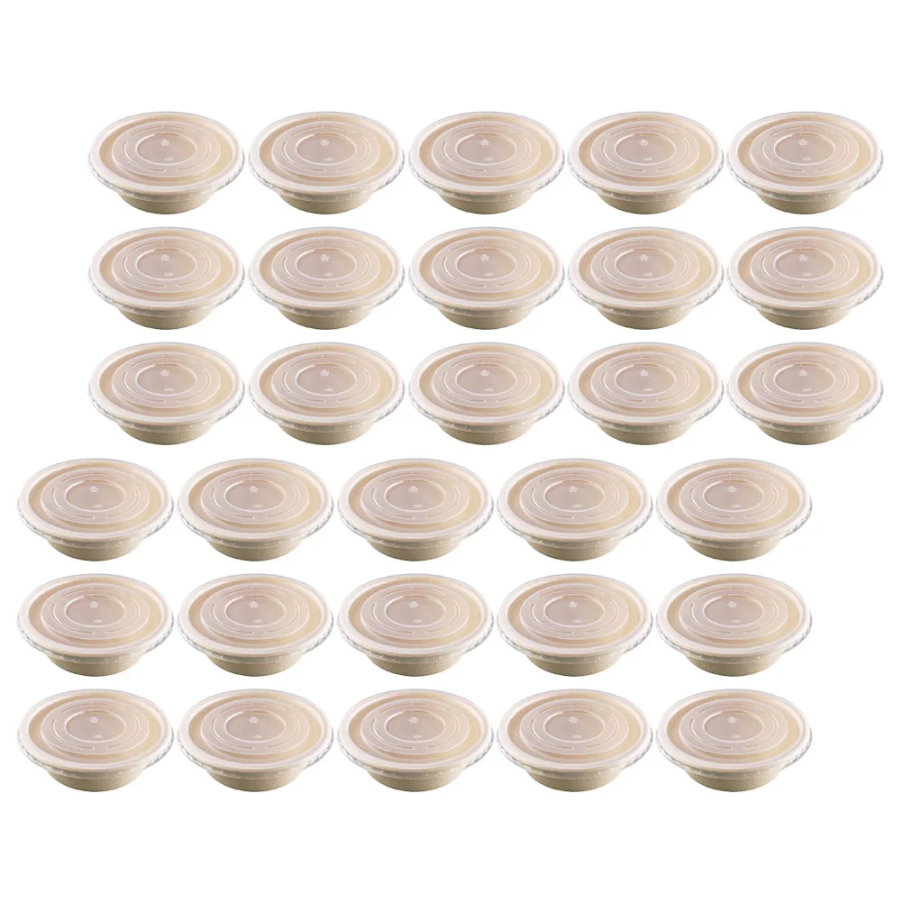 

50 Pcs Meal Prep Containers Camping Dinnerware Paper Salad Bowls De Mesas De Paper Bowl Set Kraft Take Out Boxes