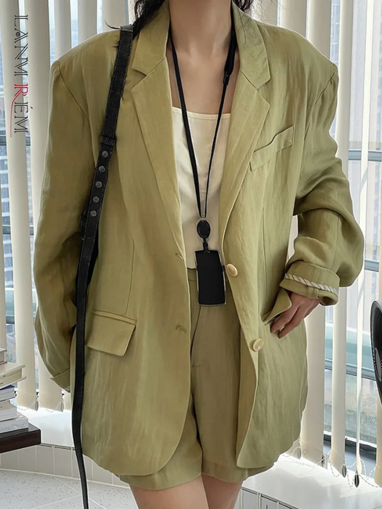 

LANMREM корейское блейзер в стиле ретро пальто для женщин однобортное с длинными рукавами однотонное тонкое солнцезащитное пальто 2023 Лето Новинка 2YA3414