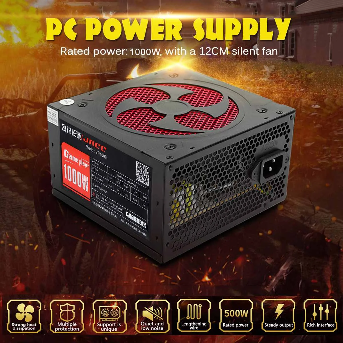 

Блок питания LEORY 1000 Вт, Пассивный бесшумный вентилятор PFC ATX 20pin 12 В, блок питания для ПК SATA, игрового ПК, для компьютера Intel AMD
