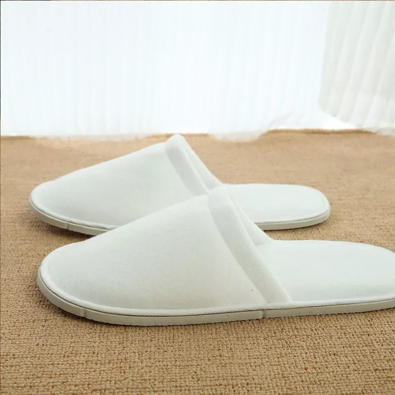 

5/10/20 Pair Men Women Disposable Slippers Spa Hotel Guest Slippers Open Toe Towel Indoor Disposable Slippers