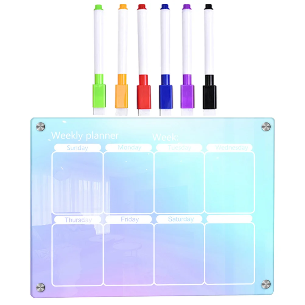 

Erasable Writing Board Refrigerator Weekly Dry Erase Wall Calendar Fridge Acrylic Planning Planner Magnetic Colored
