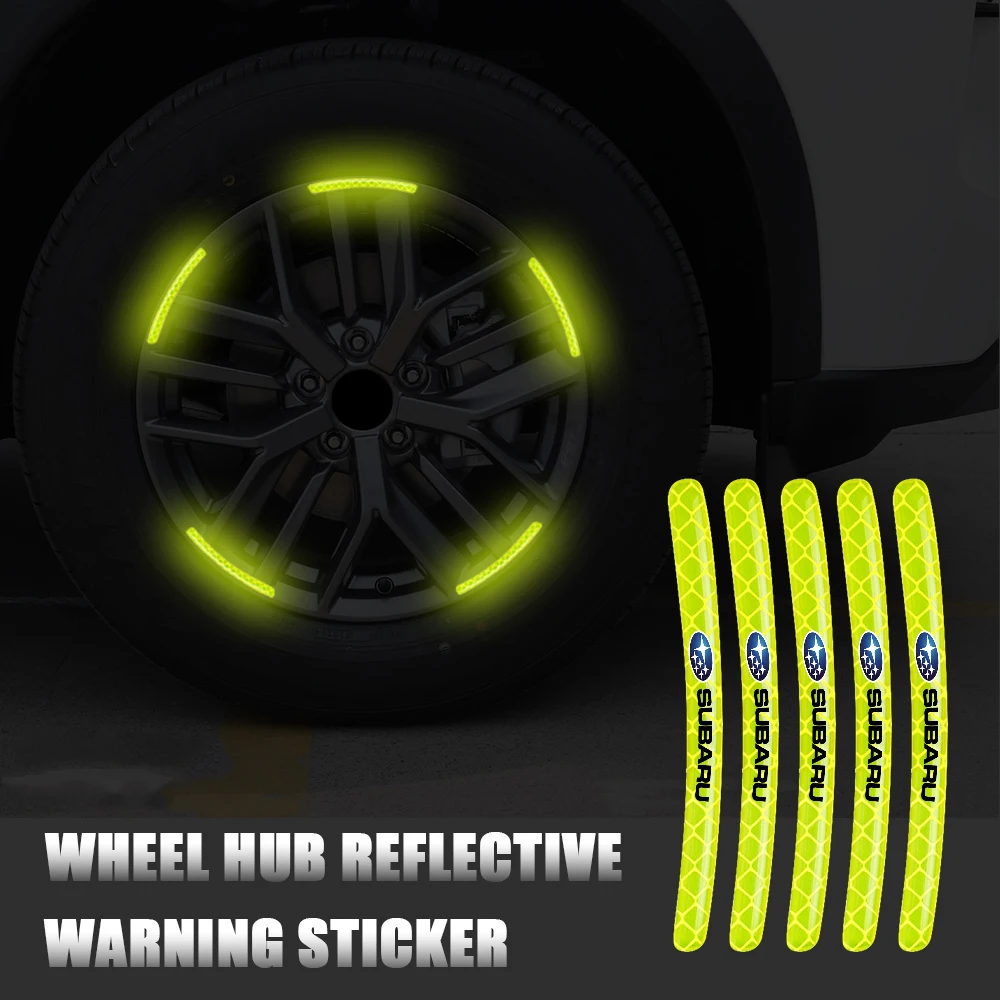 

5/10/20pcs Reflective Car Wheel Rim Stickers Tape Strips Auto Decoration For Subaru Forester Impreza Outback XV Legacy etc