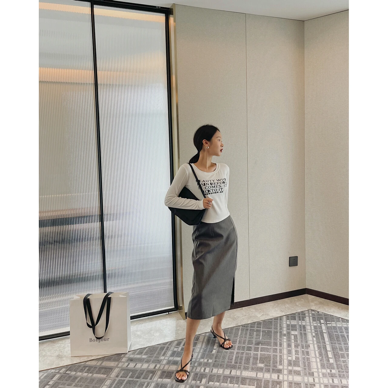 Женский комплект одежды с юбкой средней длины элегантная винтажная Юбка-миди