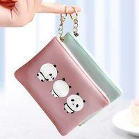 2022 mini cute panda change wallet coin purse money women bag keychain storage bag credit card holder bags case for boys girls