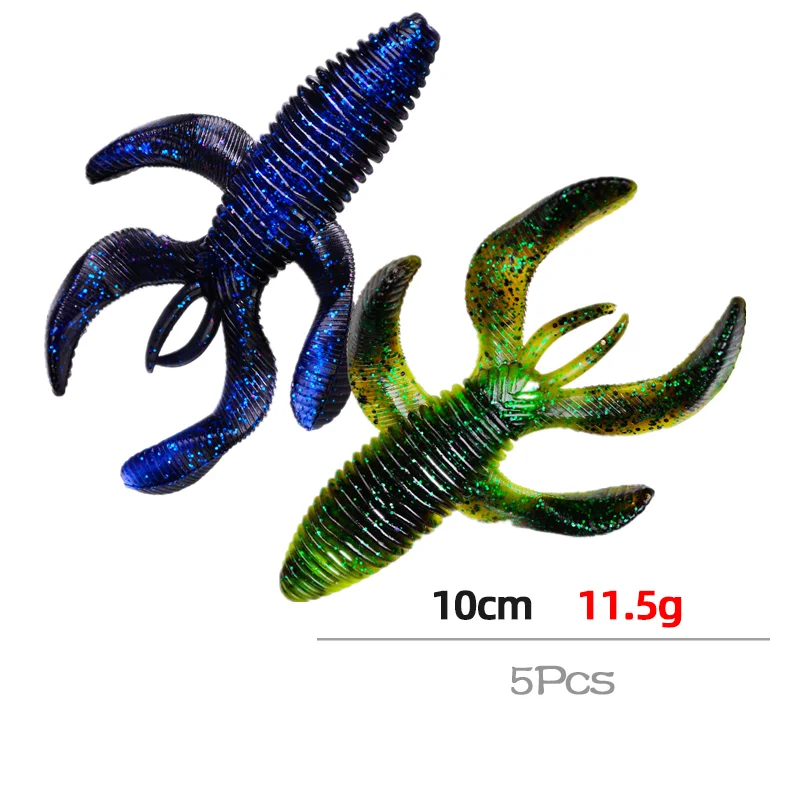 

5pcs Lures 10cm/11.5g Soft Lure Fishing Lures Silicone Bait Shrimp Lobster Soft Plastic Lure Fishing Lures