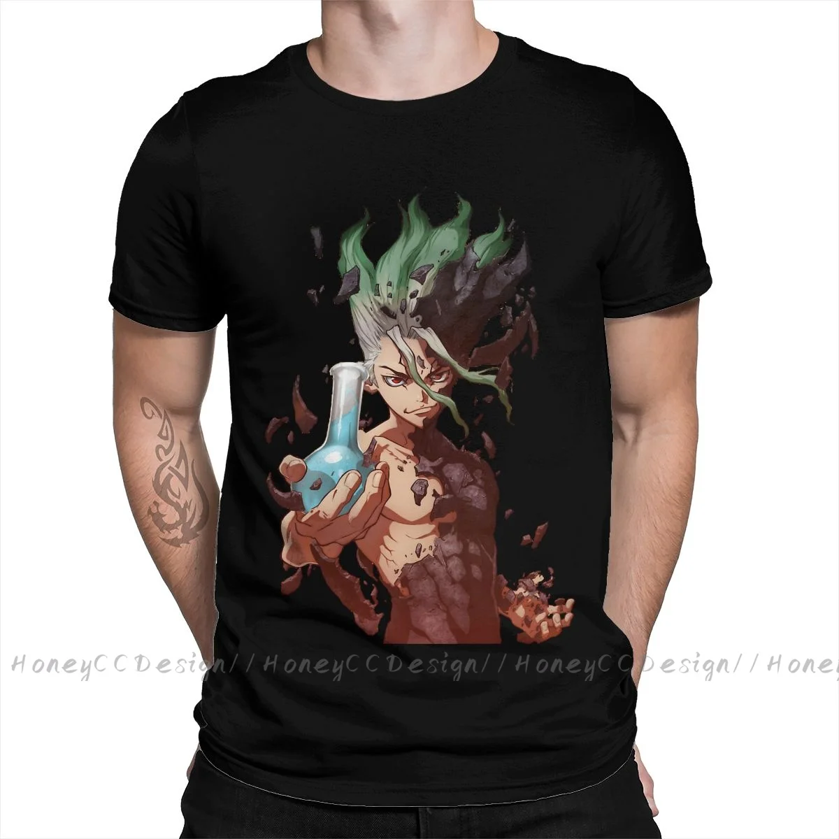 

Dr.STONE Ishigami Byakuya 2021 New Arrival T-Shirt Senku Ishigami R Unique Design Shirt Crewneck Cotton for Men TShirt