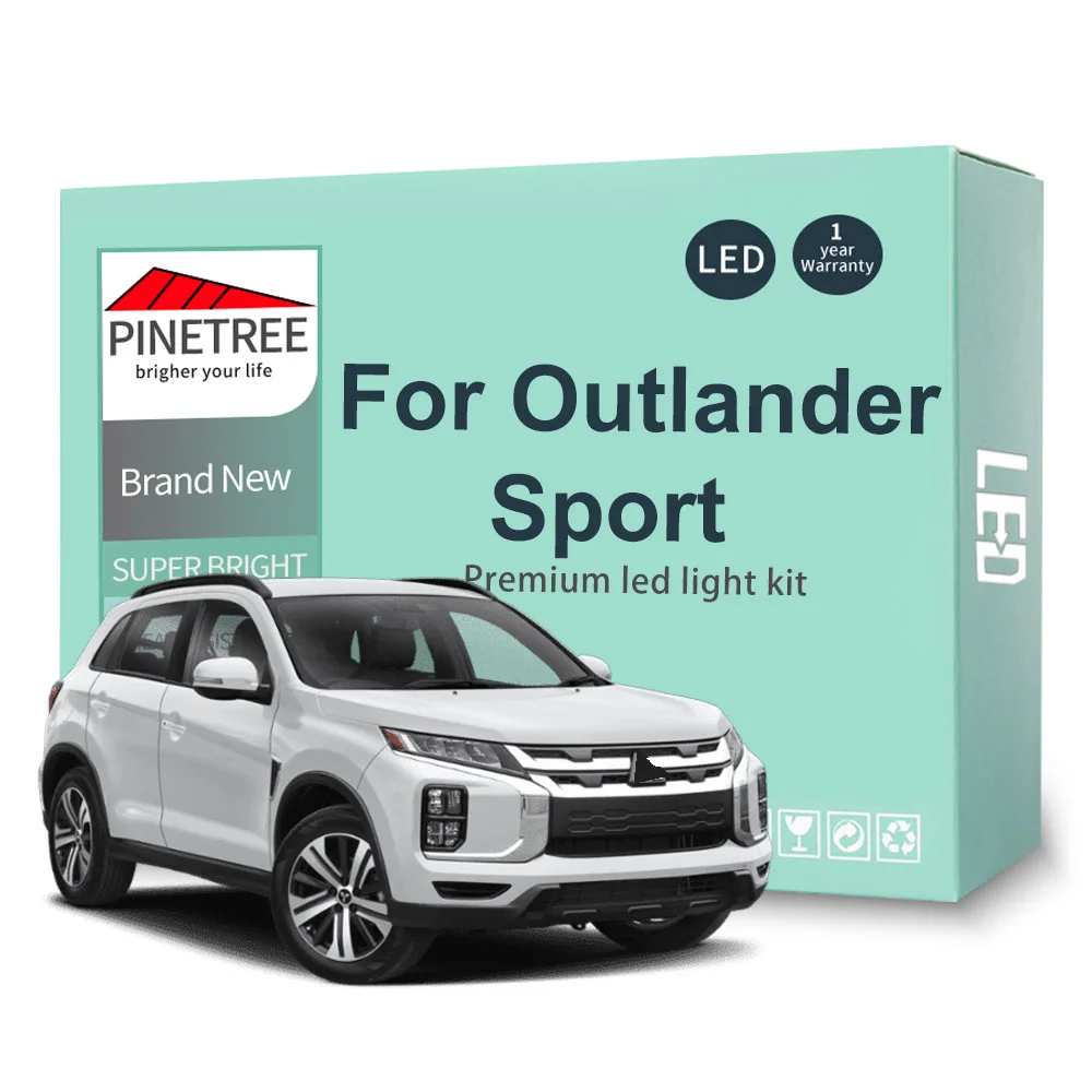 

12 шт. для Mitsubishi Outlander Sport 2011-2016 2017 2018 2019 2020 2021, комплект светодиодных ламп для внутреннего освещения, светодиодные лампы Canbus без ошибок