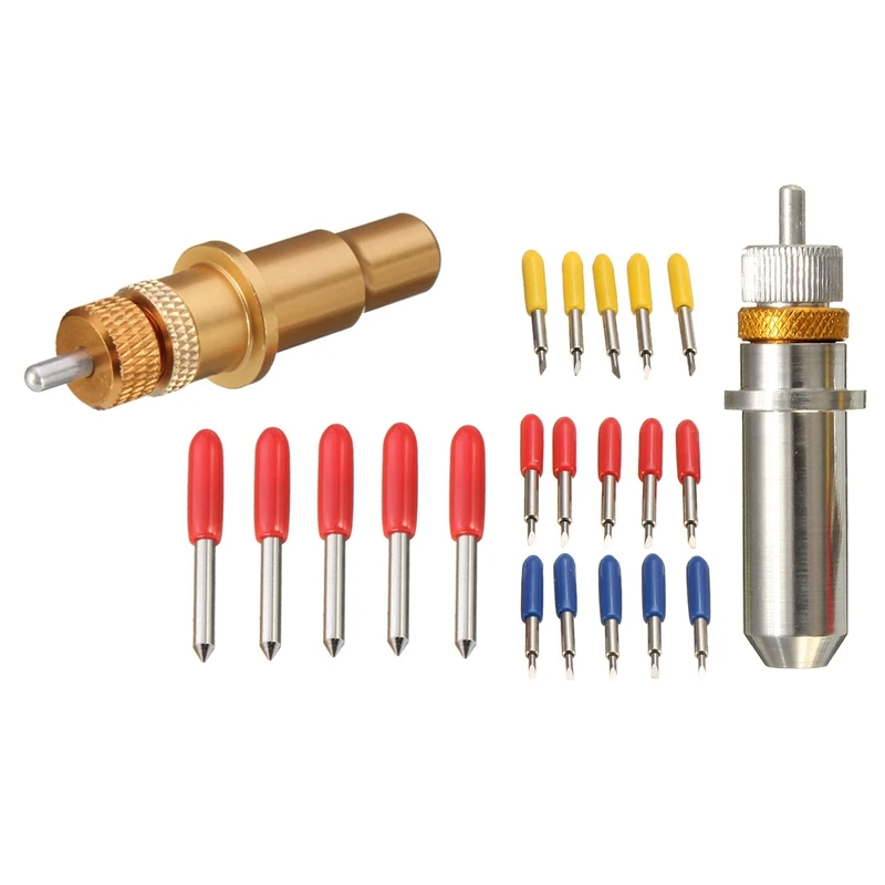 

2 Set 30/45/60 Degree Vinyl Cutter Carbide Blades With Blade Holder Blade Housing, 1 Set 6 Pcs & 1 Set 16 Pcs