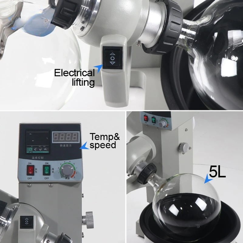 Лабораторный зеркальный роторный испаритель для химической дистилляции 5 л