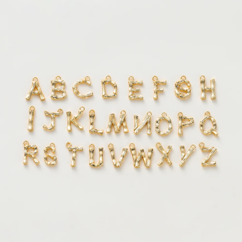 

2pcs 14K/18K Gold Color Plated Brass Irregular 26 Letters Pendants Charms for DIY Necklace Jewelry Making Accessories