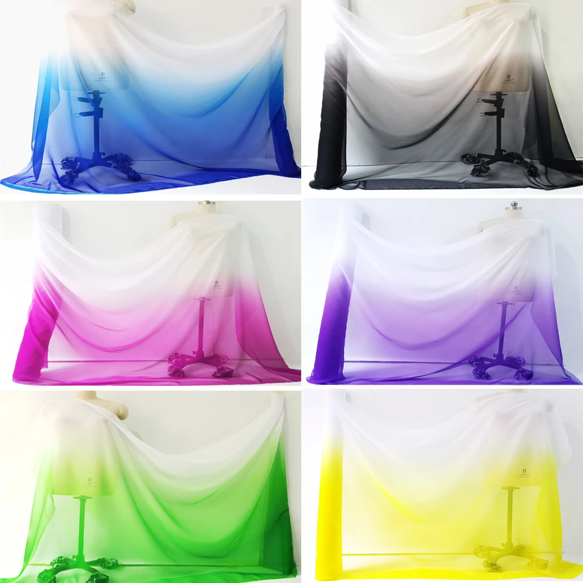 Шифоновая ткань с эффектом омбре | AliExpress