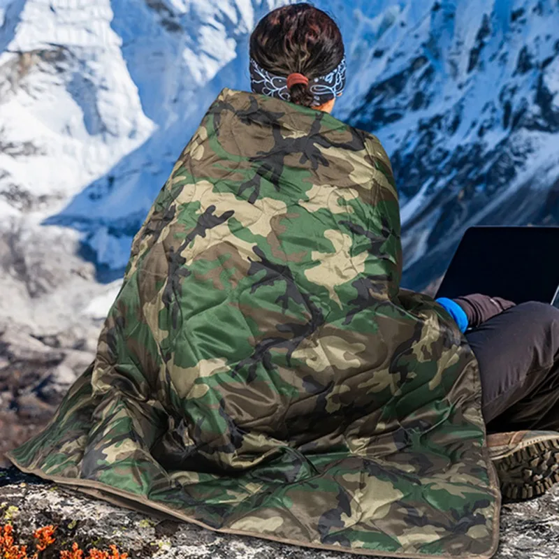 

Camouflage Camping Quilt Portable Picnic Traveling Mat Ultra Light Keep Warm Windproof Outdoor Hiking Sleeping Gear