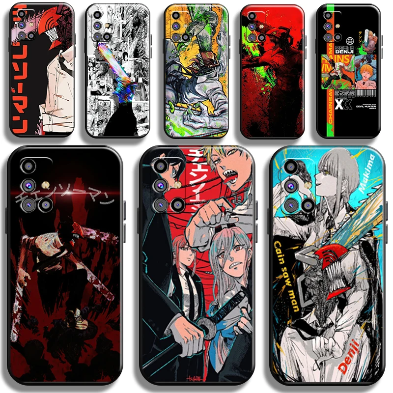 

Anime Chainsaw Man Pattern Phone Case For Samsung Galaxy M31 M31S Carcasa Cases Shell Back Cover TPU Funda Black
