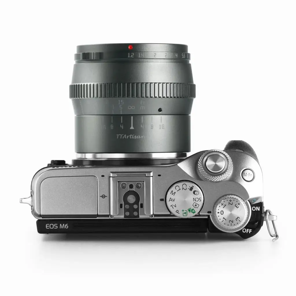 Tanie TTArtisan 17mm F1.4 35mm F1.4 50mm F1.2 APS-C Instrukcja Ostrości Tytanu Szary Portret Fotografia Obiektyw Dla Sony E Fuji X Canon M M43