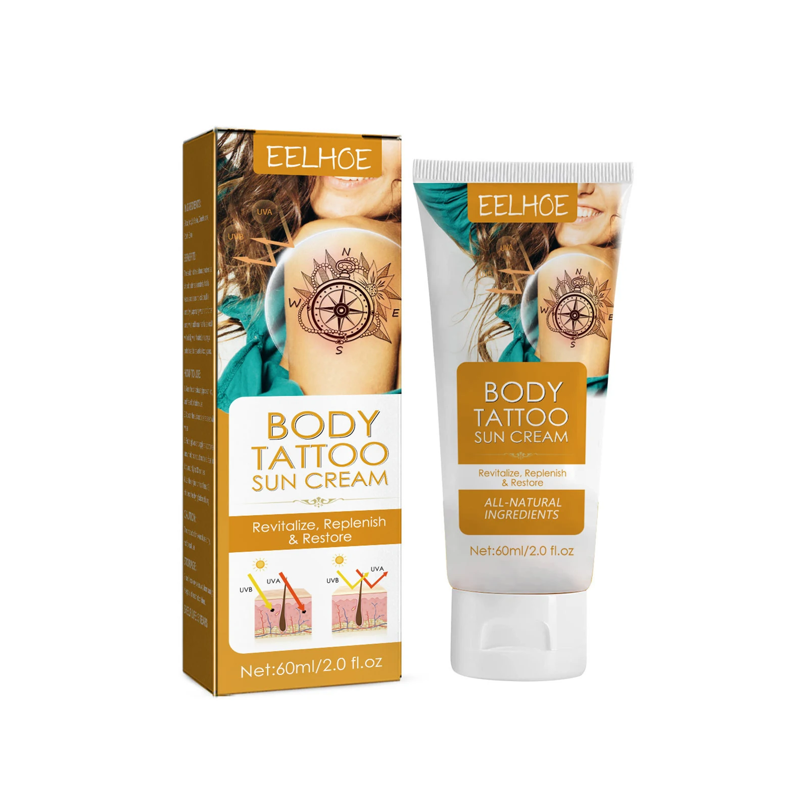 

Увлажняющий крем для татуировок, 60 мл, водостойкий