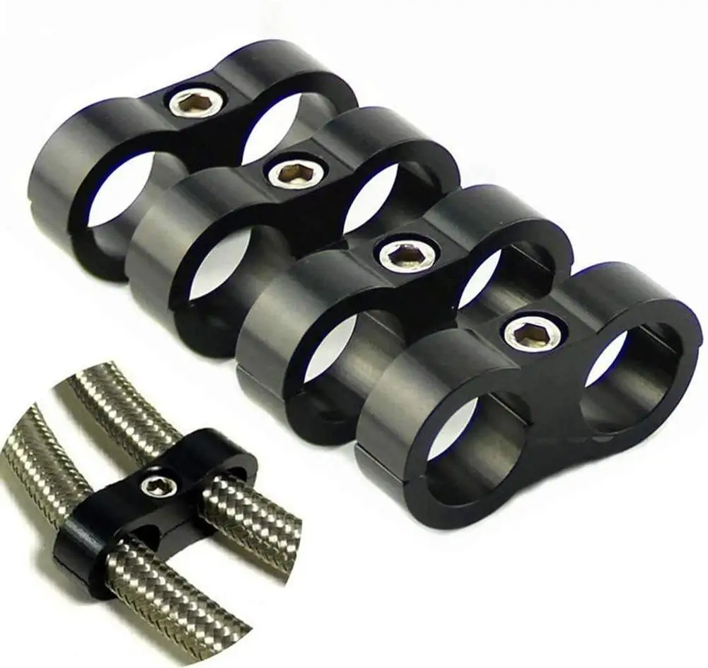 

An6 Hose Separator Clamp Fuel Line Mounting Clamps Aluminum Hose Fitting Adapter Car modification accessories