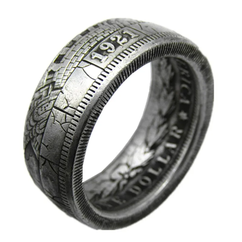 

Hobo Coin US Morgan Dollar Copper-nickel Alloy Coin Ring Handcrafted US Size 8-16