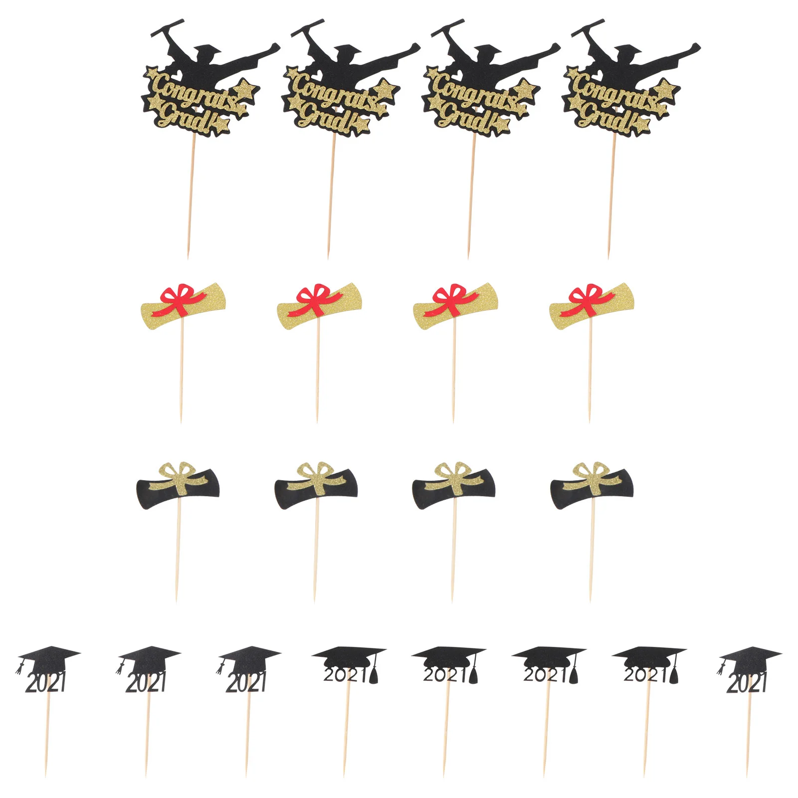 

20pcs Graduation Cupcake Topper Decor Trencher for Party School