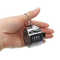 clicker 4 digit number counters metal shell hand finger display manual counting tally clicker timer soccer golf counter