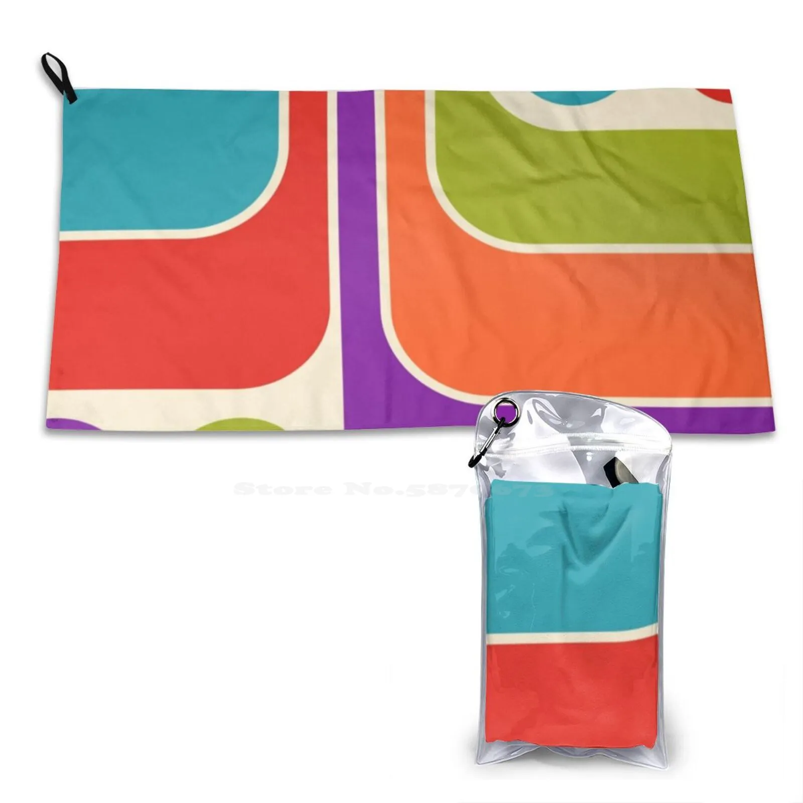 Ретро геометрический дизайн 668 мочалка с принтом мягкое полотенце середины века