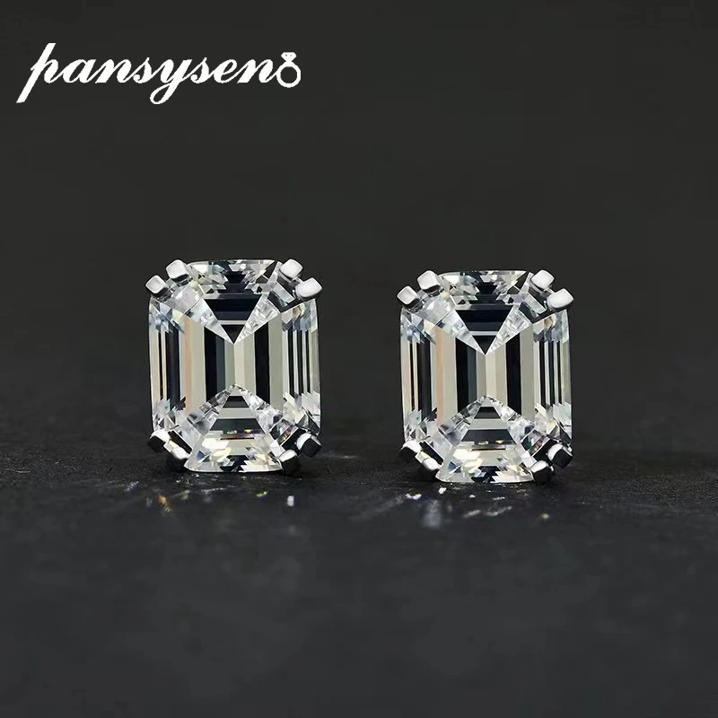 

Серьги-гвоздики PANSYSEN из серебра 925 пробы с муассанитом 6 карат, для свадьбы и помолвки, изящное Ювелирное Украшение для дня рождения, Подароч...